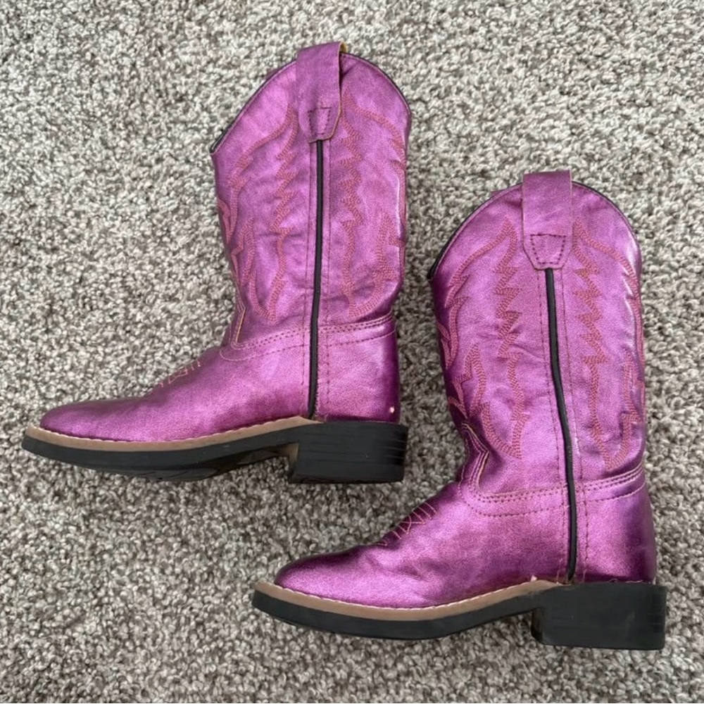 Purple metallic girls Old West Cowboy Boots